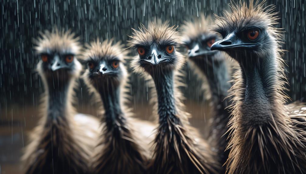 emu adaptation to rain