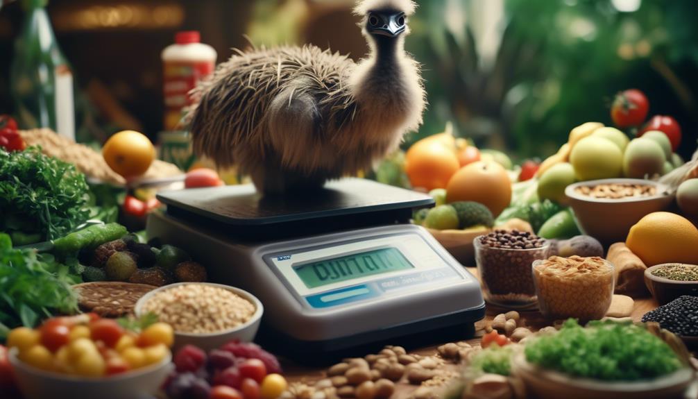 emu weight monitoring and diet adjustment