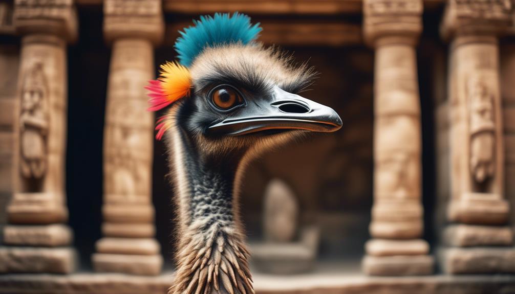 ancient art featuring emus