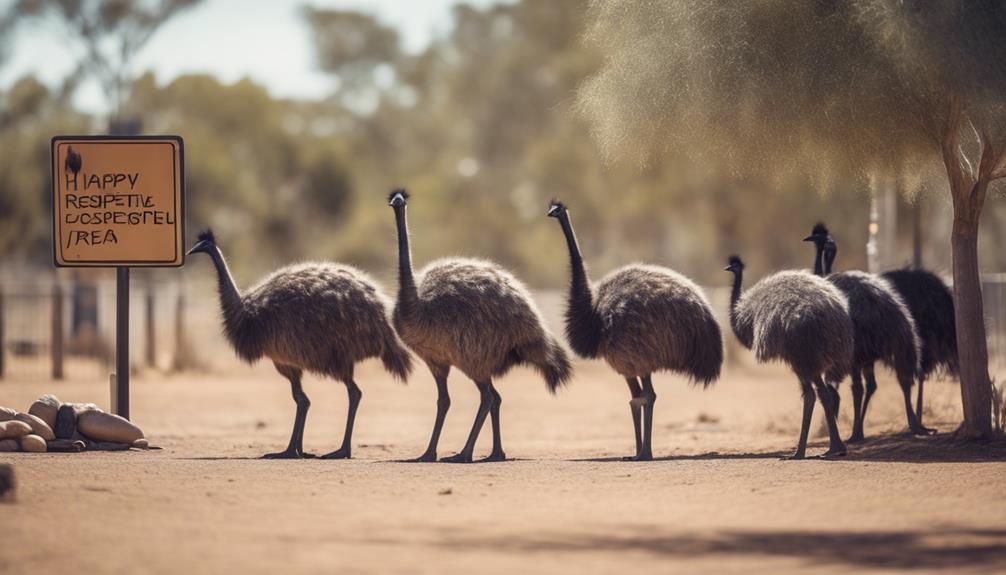 emu human interactions in australia