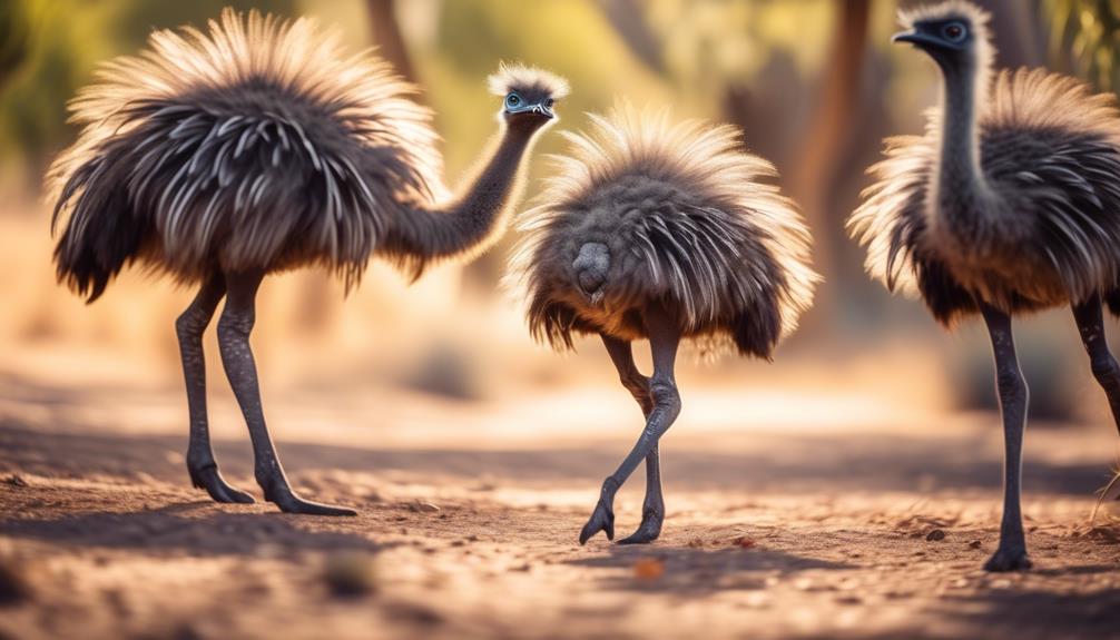 emus maturing through stages