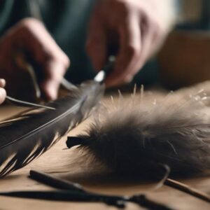 harvesting and refining emu feathers