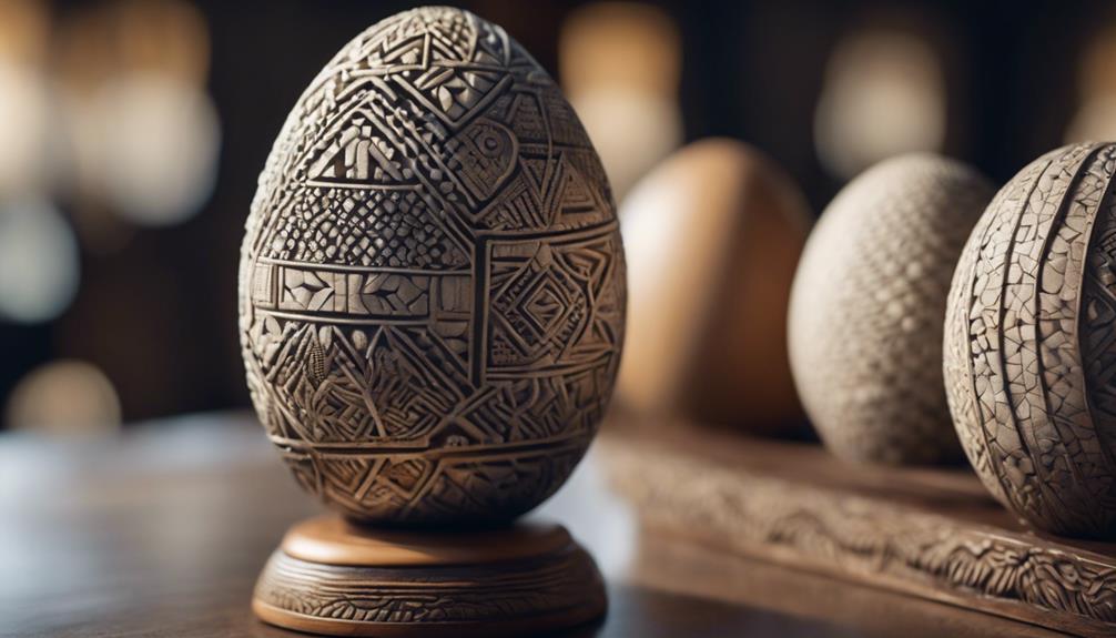 sculptural emu egg art