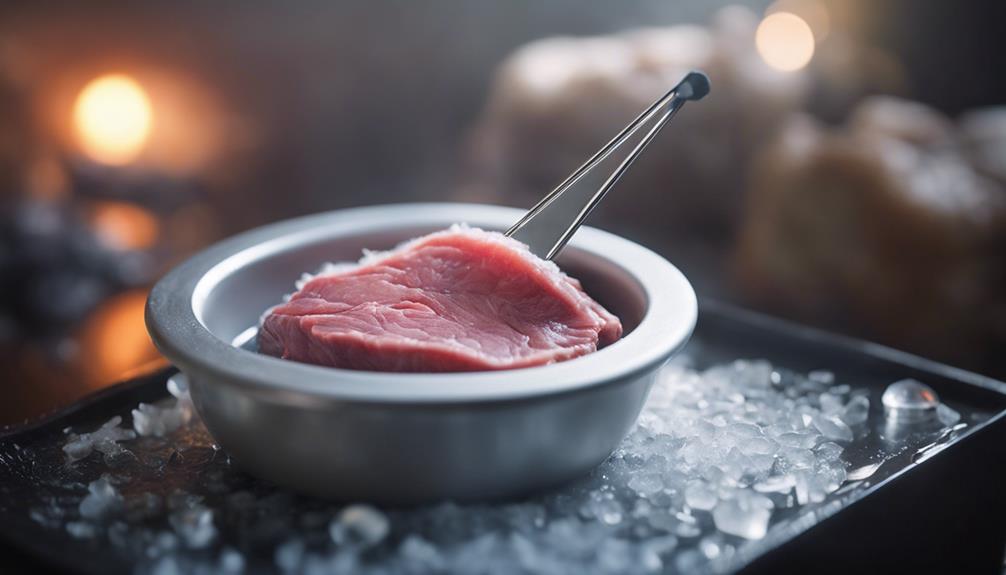 thawing frozen emu meat