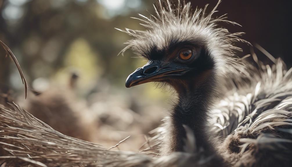 emu feathers aid nesting