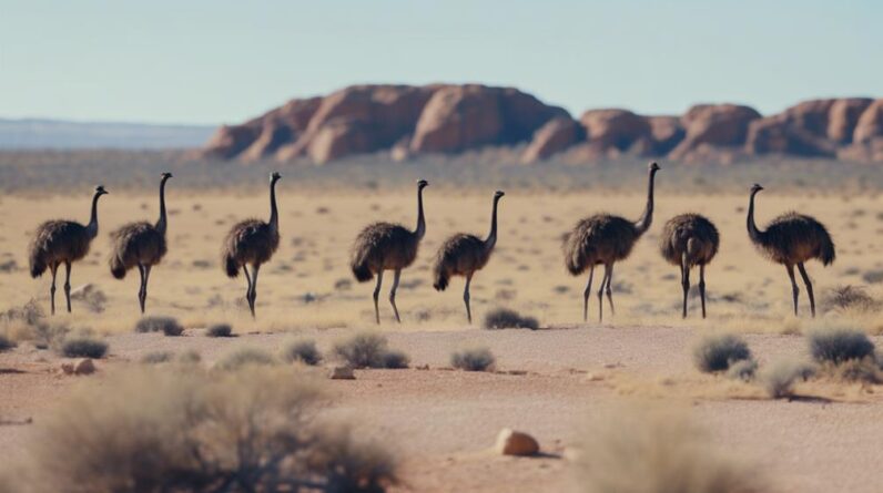 emus in australian outback