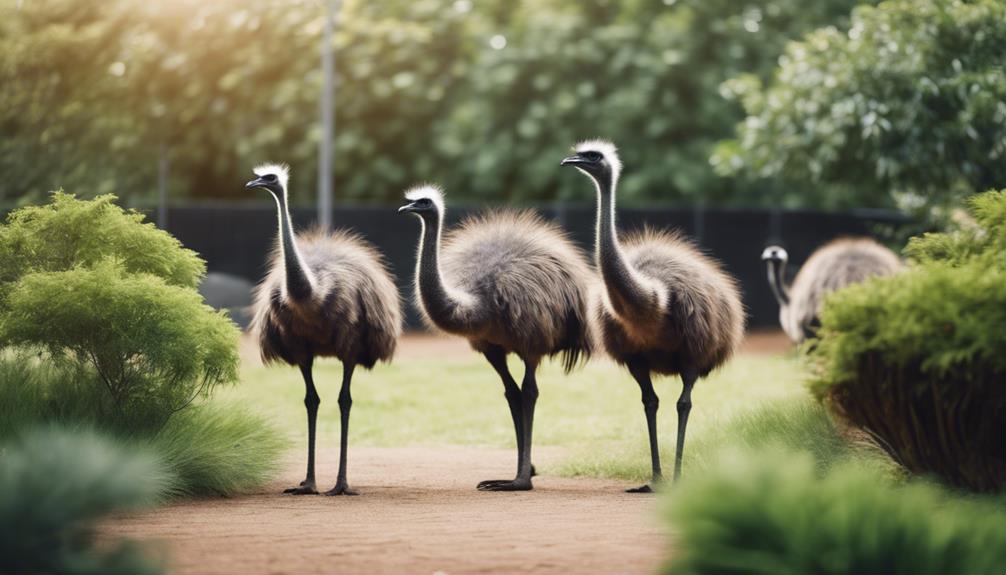 wild emus in captivity