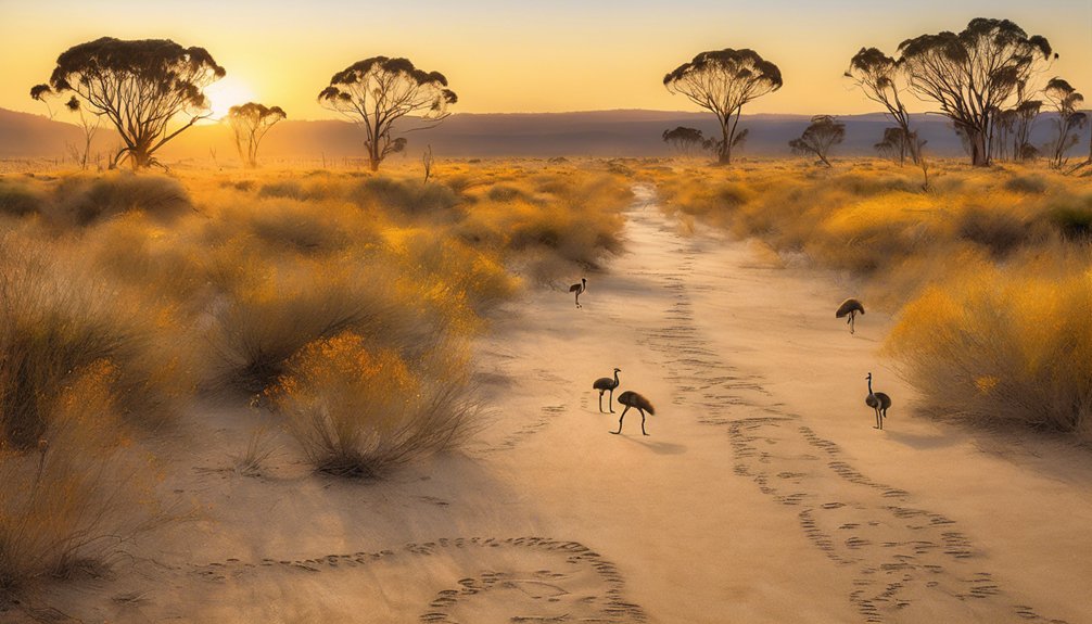 emu tracks change seasonally