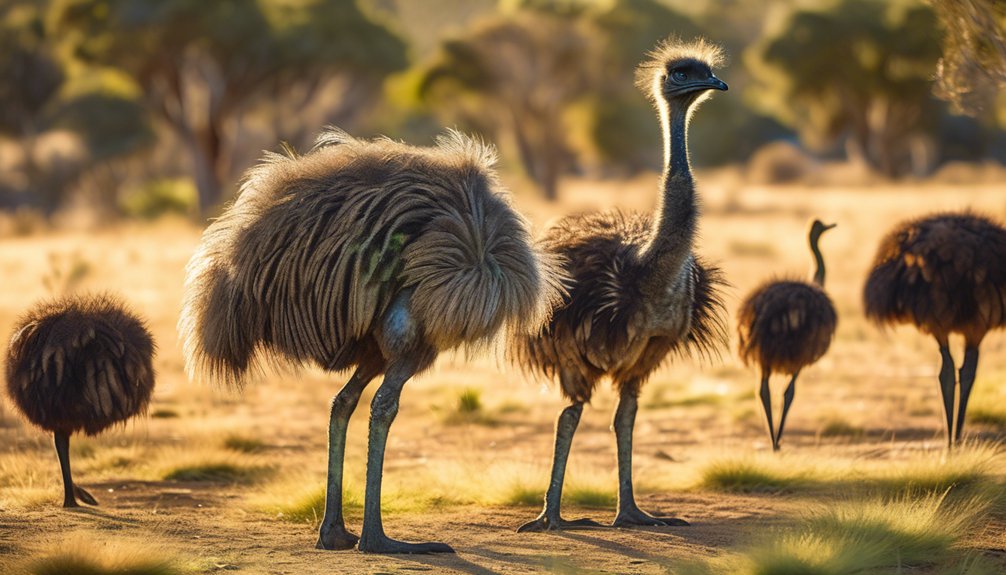 male emus as caregivers