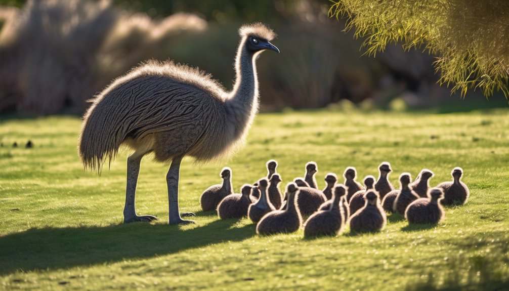 male emus incubate eggs